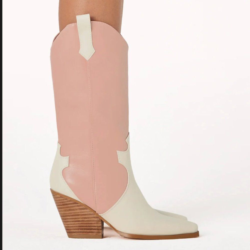Billini Pink & White Western Claudette Boot size 9 - Picture 5 of 8